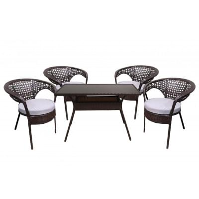 Набор мебели Монреаль-2 New  арт.T-462/М, у-461 черный, коричневый, серый "Garden story"