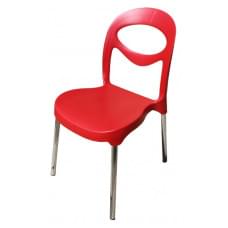 Кресло пластиковое на металлокаркасе Фиати арт.СФ-МТ005 (в уп. 4 шт) (красное)